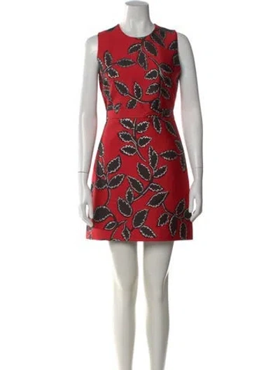 Pre-owned Msgm Printed Mini Dress In Red