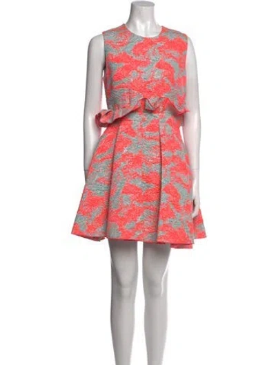 Pre-owned Msgm Printed Mini Dress W/ Tags