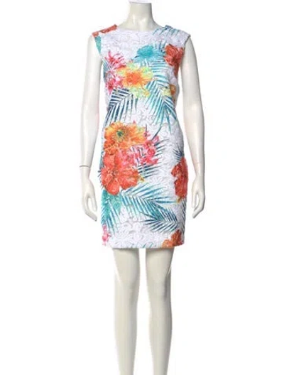 Pre-owned Msgm Printed Mini Dress In White