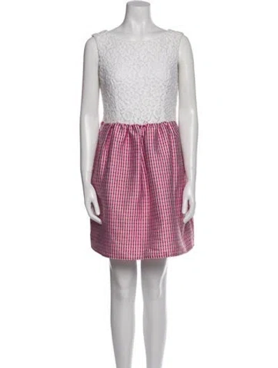 Pre-owned Msgm Printed Mini Dress In White