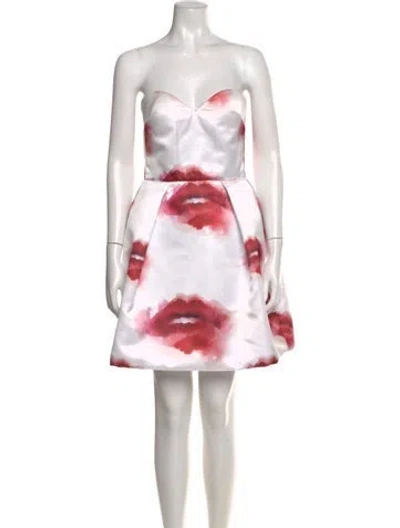 Pre-owned Msgm Printed Mini Dress In White