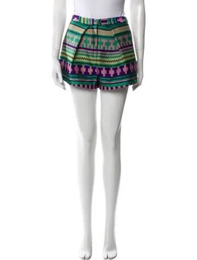 Pre-owned Msgm Printed Mini Shorts In Blue