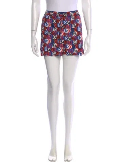Pre-owned Msgm Printed Mini Shorts In White