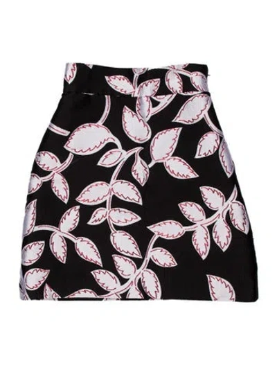 Pre-owned Msgm Printed Mini Skirt In Black