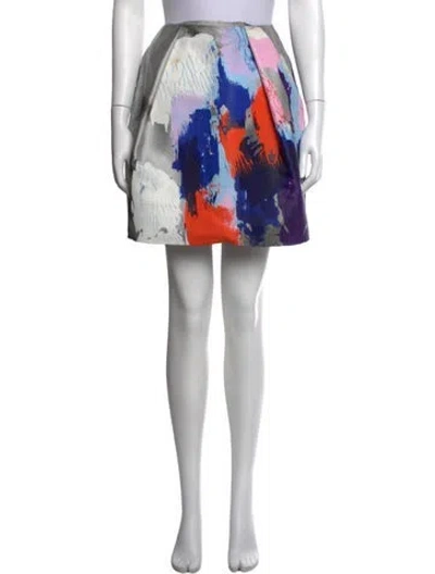 Pre-owned Msgm Printed Mini Skirt In Black