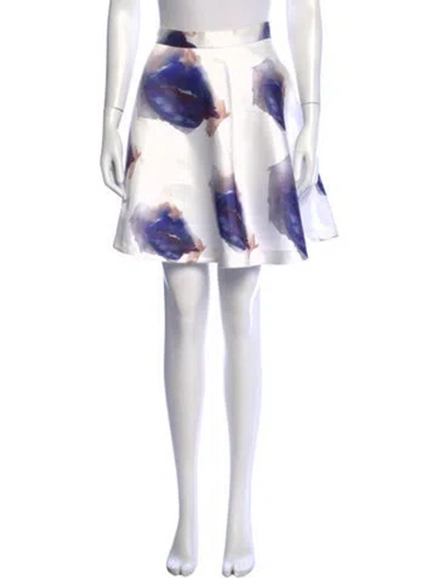 Pre-owned Msgm Printed Mini Skirt In White