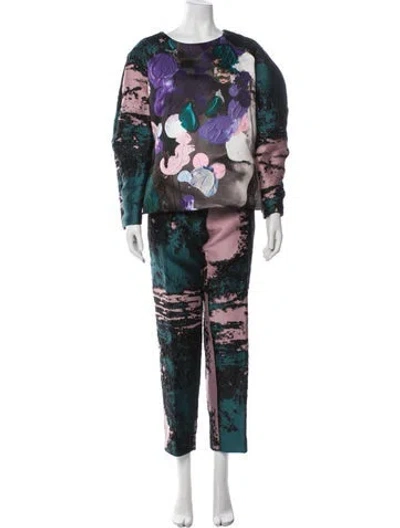 Pre-owned Msgm Printed Pantsuit In Black