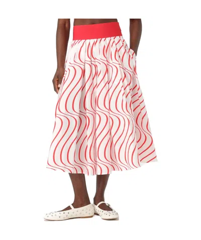 Msgm Printed Pleated Skirt In Multi