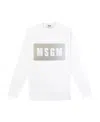 Msgm Printed Round-neck Sweater In White