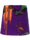 Msgm Printed Shearling-design Skirt In Violett