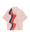 Msgm Multicolor Shirt With Classic Collar In White/multicolour