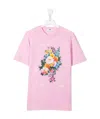 Msgm Printed Short-sleeved T-shirt In Pink