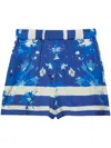Msgm Printed Shorts In Blue