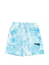 Msgm Printed Shorts In Blue