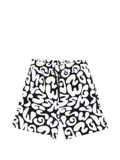 Msgm Printed Shorts In White