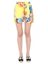 Msgm Printed Shorts In Yellow