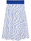 Msgm Printed Skirt In Blue