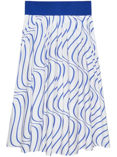 Msgm Printed Skirt In Blue