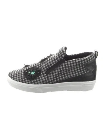 Pre-owned Msgm Printed Sneakers In Black