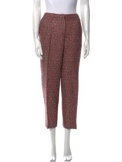 Pre-owned Msgm Printed Straight Leg Pants In Pink