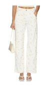 Msgm Printed Straight Leg In White