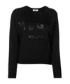 Msgm Printed Sweatshirt In Black