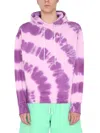 Msgm Tie Dye Cotton Jersey Sweatshirt Hoodie