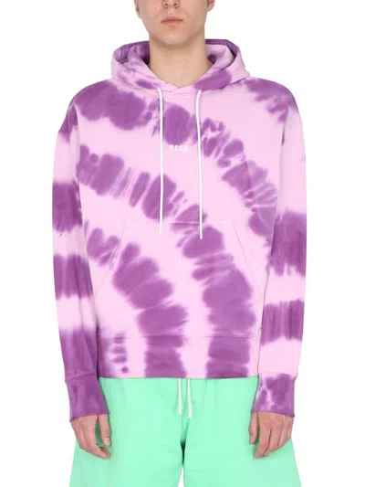 MSGM MSGM PRINTED SWEATSHIRT WITH MICRO LOGO