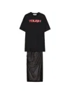 Msgm Printed T-shirt Dress In Black