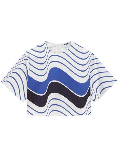 Msgm T-shirt Mit Print In Weiss