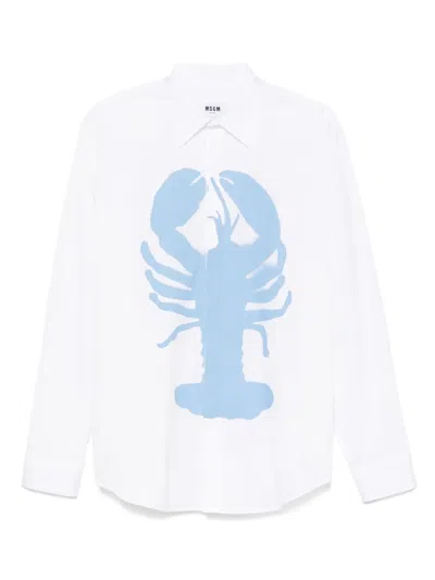 Msgm Printed T-shirt In White