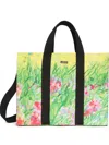 Msgm Printed Tote Bag In Green