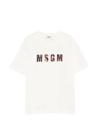 Msgm Printed T-shirt In Black