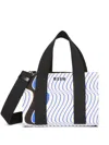 Msgm Printed Two-way Tote Bag In Blue