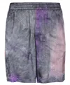 Msgm Printed Viscose Bermuda-shorts In Purple