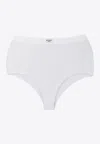 Msgm Proibito High-waist Logo Briefs In White