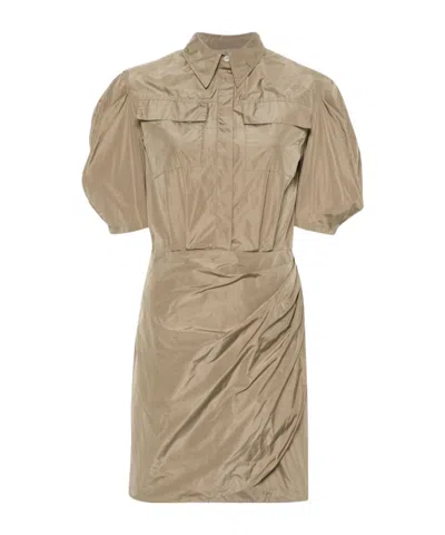 Msgm Puff-sleeve Dress In Nude
