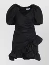 Msgm Puff Sleeve Dress With Ruched Hem