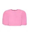 Msgm Pink Cropped Blouse In Pink