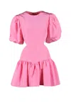 Msgm Ruffled Cutout Minidress In Pink