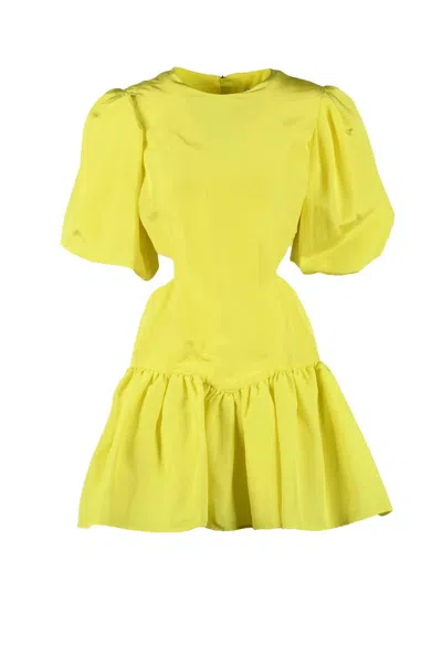 Msgm Puffball Dress Puffed Sleeves - Yellow