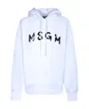 Msgm Pull Rope Hooded Sweater In White