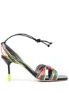 Msgm 75mm Multicolor Leather Sandals In Multicolor