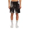 Msgm Purple Cotton Bermuda Shorts In Multi