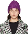 Msgm Metallic-threading Slip-on Beanie In 72 Violet