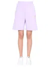 Msgm Purple Solid Shorts In Purple