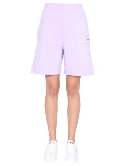 Msgm Purple Solid Shorts