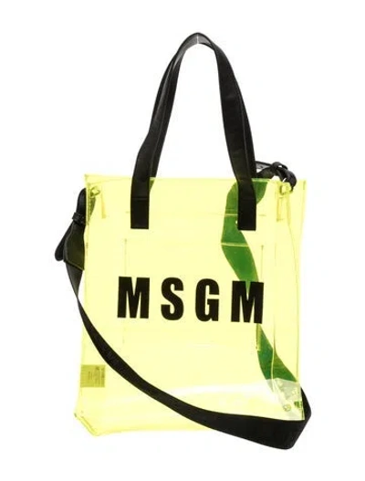 Pre-owned Msgm Pvc Shoulder Bag In Green