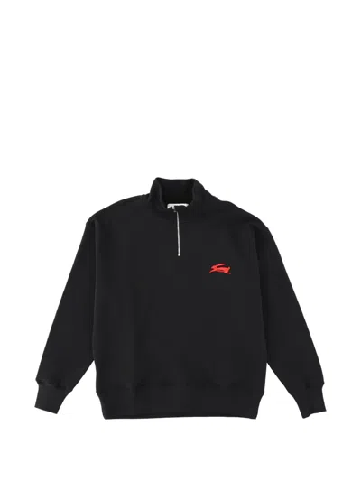 MSGM QUARTER-ZIP RABBIT SWEATSHIRT
