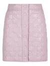 Msgm High-waisted Quilted Texture Skirt In Pink